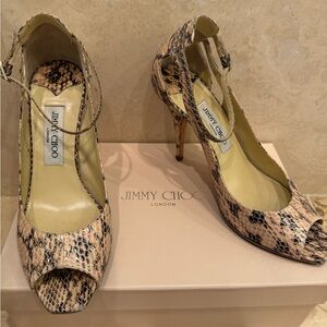 Jimmy Choo Pink Python Snake Skin Shoes